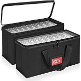 CD/DVD Storage Bag with Grip,Black,Pack of 2 Pieces | Transparent cover, For CDs and DVDs, Storage box