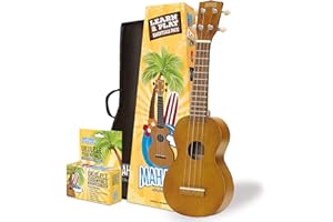 Mahalo-Ukulele MK1-TBRK Kahiko-Sopran transparent braun + Zubehörsatz