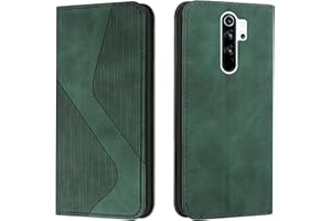Mo-Somnus Funda para Xiaomi Redmi 9/Xiaomi Redmi 9 Power/Xiaomi Poco M2,Funda Carcasa de Cuero con Tapa Case, Cuero Billetera Carcasa Magnético con Cáscara de TPU, Ranura para Tarjeta (Verde)