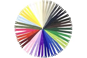 DOITEM 48pcs 70cm / 28 Pollici Cerniere a Spirale in Nylon Multicolore per Cucito e Artigianato 24 Colori