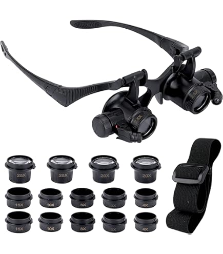 NZQXJXZ Lupenbrille Mit LED Licht - 3X-15X Vergrößerung Für Basteln