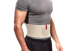 ORTONYX Premium Umbilical Hernia Belt for Men and Women / 6.25" Abdominal Binder With Hernia Support Pad - Navel Ventral Epigastric Incisional and Belly Button Hernias - Beige OX5241-L/XL