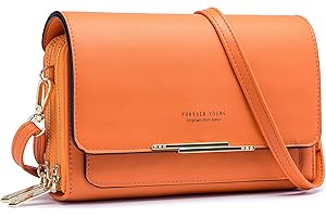 Roulens Bolso para Teléfono Móvil,Bolso de Hombro Pequeña de Mujer,Bolso Bandolera Cruzado Cuero PU,Mensajero Crossbody Bag Bolso Movil Mujer con Ranuras para Tarjetas, Cremallera y Correa