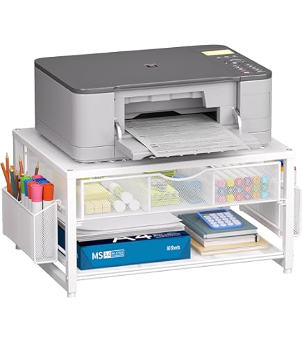 Printer Stand Desktopprinterstandaard, 2-laags bureau-organizer, zwarte multifunctionele printerplank for thuiskantoor, faxapparaat, scanner, bestanden, boeken Printer staan voor desk (Size : L48xD38 Printer Stand Desktopprinterstandaard, 2-laags bureau-organizer, zwarte multifunctionele printerplank for thuiskantoor, faxapparaat, scanner, bestanden, boeken Printer staan voor desk (Size : L48xD38