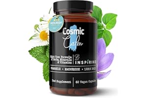 INSPIRIKO 9-in-1 Night Time Complex with Chamomile, Magnesium, Saffron, Ashwagandha, Lemon - Award-Winning Sleep Aid - A Natural Alternative to Melatonin Tablets & Synthetic Sleeping Pills, 60 Capsules