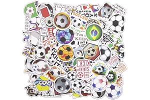 UOQO 100 PCS Football Stickers, Autocollant Ordinateur Portable Pour Garçons Filles Enfants, Autocollants Pour Moto, Voiture, Vélo, Valise, Skate, Frigo