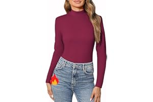 Aottori Maglia Termica Donna a Collo Alto Maglietta a Manica Lunga Leggera Basic Top Intimo Traspirante Invernale Dolcevita Caldo Elasticizzato