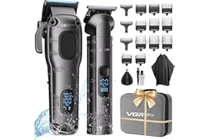 Vgrpro Haarschneidemaschine für Männer Professionell, Kabellose Haarschneidemaschine profi zum Haareschneider, Haarschneider Herren und Trimmer Set, Elektrischer Trimmer Herren mit Paket Box(Gray)