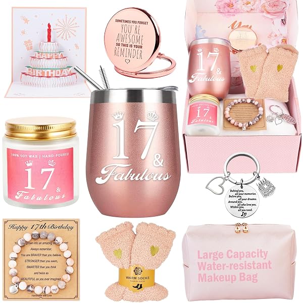 MBMSO 'Sweet 17' Make-up Tasche – Geschenk Zum 17. Geburtstag, Aus Polyester, 23 X 17 Cm, Mit Inspirierendem Spruch