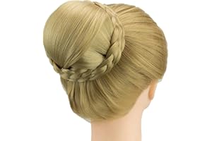 IMISSU Petite taille tressé Chignon danseur couverture de cheveux beignet postiches chouchous cheveux chignon perruque Updo fête de mariage pour les femmes (M1 Ash Blonde)