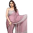 MIRCHI FASHION Women's Plain Weave Chiffon Abstrect Printed Saree with Blouse Piece