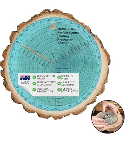 Bussola Per Tornio Legno 8 Pollici - Righello Di Centraggio In Acrilico Trasparente Per Lavorazione Legno - Foto 12