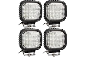 AUTOJARE 4 focos LED de trabajo de 48 W, 4560 lm, 6500 K, 12 V, 24 V, para iluminación de campo cercano, vehículos agrícolas, tractores, excavadoras, todoterrenos, SUV, ATV, UTE, UTV