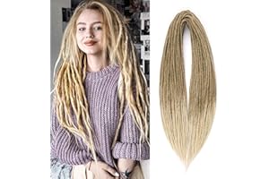 FANWYFYU 24INCH-Double Ended Extensiones de Rastas Sintéticas Delgadas 10Hebras Cabello Trenzado de Ganchillo Rastas Suaves Rastas de Un Solo Extremo Reggae Hip-Hop Estilo Hippie（27/613）
