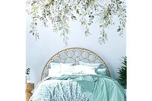 VePret Piante Verdi Foglie Adesivi Da Parete Peel e Stick, Grande Fiore Foglia Vinile Adesivi Da Parete, Rimovibile Vine Home Decor Arte per Camera da letto Soggiorno Aula Ufficio