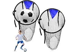 ‎KEAGAN 2 Stück Fussball Ziel, Fußballtor Zielnetz, Top Fußballtorzubehör mit Rahmen Kreuzeck Zubehör für das Fussballtor einfache Montage Torzonen Fokus Fußballzielnetz für Training