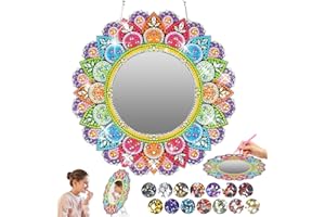 ‎KOMICEA Komicea Geschenke Mädchen 6 7 8 9 10 11 12 Jahre, Bastelset Kinder ab 6-12 Jahre, Diamond Painting Spiegel Mandala Kosmetikspiegel für Mädchen Weihnachten Geburtstagsgeschenk Spielzeug ab 5-12 Jahre