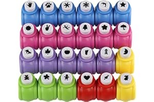 Kesote Perforatrice Scrapbooking 24 Pièces Perforatrice Papier Fantaisie Feuille d'Arbre Etoile Cœur Pour Scrapbooking Projets DIY Création de Cartes