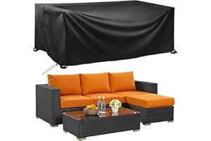 bemece Garden Furniture Covers, Patio Furniture Covers Waterproof, Anti-UV, Upgraded Tear-Resistant 420D Oxford Outdoor/Rattan Square Patio Table Cover 125 * 125 * 74cm