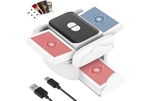 VZYNDIR Automatischer Kartenmischer, Kartenmischmaschine Elektrisch mit 3000mAh wiederaufladbarer eingebauter Batterie 1-2 Decks,elektrische mischmaschine Karten für Kartenspiele, Texas Hold'em, Poker, Heimk