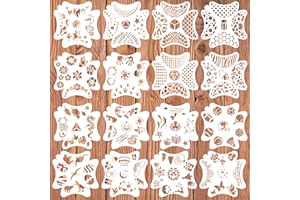 LEKABEE Stencil per la pittura del viso, 16 pezzi Stencil per la pittura del viso Riutilizzabili Stencils per il trucco Stencils per il corpo Modelli di vernice per bambini-20x20 cm