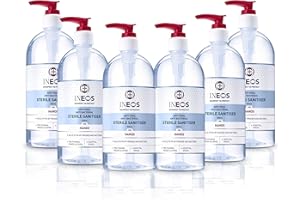 INEOS HYGIENICS INEOS - Sanitiser Gel (6 x 500ml) - Hand Sanitiser - Hospital Grade, Effective against 99.9% of Viruses and Bacteria