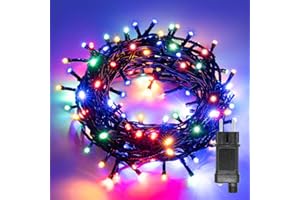 ALLBASA Guirlande Lumineuse 8 Mode 10M 100 LED, Décoration Romantique pour Sapin de Noël Mariage Fête,Guirlande Intérieure (Multicouleur, Fil Vert)