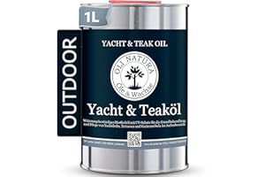‎OLI NATURA ÖLE & WACHSE OLI-NATURA Yacht & Teaköl - Holzöl für Außen - 1 Liter, Teak - Premium Leinöl mit Schutz vor UV-Strahlung, Verwitterung, Versprödung & Vergrauung - Geeignet für fast alle Holzarten