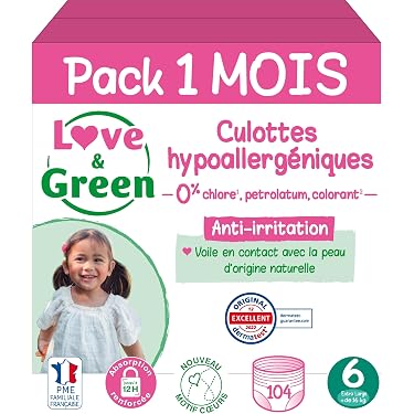 40 Couches Culottes Taille 6 (13-19 Kg) Ultra-Absorbantes Hypoallergéniques - Protection Anti-Fuites