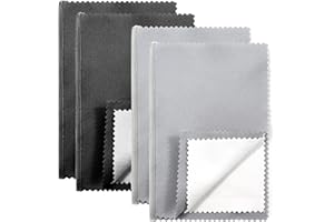 RJAYAA Silver Polishing Cloth Jewellery, 4 Pcs Reusable Silver Jewellery Cleaner Cloths Double Sided Jewelry Cleaning Polishing Wipe Cloth for Gold Pearl
