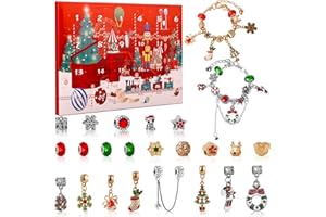 SAKMILU Advent Calendar 2023 for Girls -24 Days Of Christmas Countdown Calendar With 24Pcs DIY Charm Bracelet Kit for Women Girls