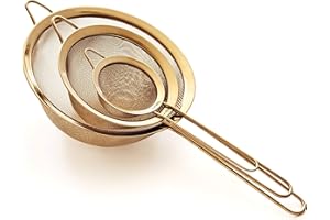 Passoire Lot, Jeus de Tamis - 304 Acier Inoxydable et Mailles Fines - 8.5/14/20cm - Qualité Professionnelle - Passoires de Cuisine Haut de Gamme, de Proto Future