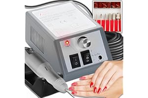 ‎RETOO Retoo Profesjonalny elektryczny zestaw frezarek do paznokci 4 W z regulowaną prędkością do 2000 obr./min, pilnik do paznokci do manicure, pedicure, do paznokci akrylowych, żelu, kolor czarny