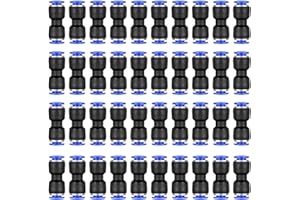 ZHENGYYUU 40 Pcs Pneumatic Fittings, Straight Push Connectors 6mm to 6mm Air Hose Connectors, Straight Pneumatic Push to Quick Connect Fittings, 2-Way Air Line Hose Pipe Fitting