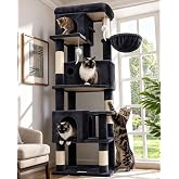 Globlazer F66 Stable Corner Scratching Tree 168 cm for Adult Cats | Corner Tree Scratcher with 3 Nests, Large Platform, Sisal