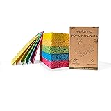 EPLANITA - Spugne pop-up (5 pezzi) in cellulosa naturale, compostabili, senza graffi, per la pulizia della cucina e del bagno