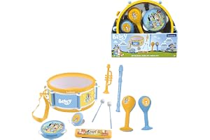 Lexibook, Bluey, K360BYLXB Musikset 7 delar Bluey, Blå Gul, K360BYLXB