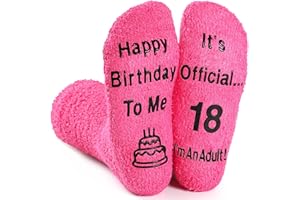 BISOUSOX Birthday Gift Socks Funny Socks Girls Anti-Slip Socks Novelty Socks Women Warm Crew Socks for Girls Comfortable Fun Gifts For 13 18 21 Years Old Fun Teenager Gift