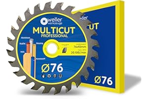 WELLERWERKZEUGE I Profi MULTICUT brzeszczot do piły 76 x 10 mm, 24 zęby do drewna, tworzywa sztucznego, aluminium, pasuje do akumulatorowej piły tarczowej do cięcia 12 V 10,8 V