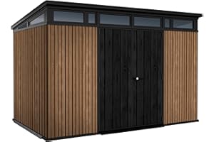 Keter Casetta da Giardino Pent 11x7 Venetian, Effetto Legno Naturale a Doghe, 7,4 m², 340x218x226H cm