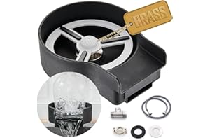 ZHIBAI Cup Washer Cup Rinser for Sink Stainless Steel, Upgraded 10 360° High Pressure Jets Glass Rinser, Bottle Rinser for Rinse the Rim, Kitchen Sink Accessories, Black and White