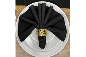 Hope Textiles Black 15" x 15" (38cm) Fabric NAPKIN (Polyester, not cotton) PACK OF 4