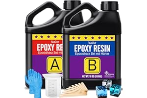 YUMCRAFT Resina epoxi - Kit de resina epoxi transparente de 36 onzas, sin burbujas, antiamarillo, autonivelante, resina brillante para manualidades, joyas, mesa, formas, amigable con manualidades de resina