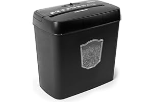 Duronic PS712 Destructeur de Documents 200W pour 5 Feuilles de Papier A4 | Coupe croisée | Réservoir de 12 L | Retour en arrière | Anti bourrage de papier | En conformité avec le RGPD