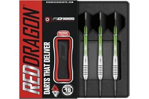 RED DRAGON Featherlite 10g, 12g, 14g, 15g, 16g, 17g, 18g Or 19g Fléchettes Pointes Acier avec Ailettes et Tiges de Flechettes