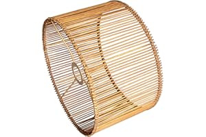 Osasy Abat-jour en rotin naturel pour lampe suspendue, lampadaire, lampe de table ou de chevet,30 cm de diamètre