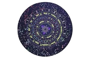 Tookie Wahrsagungsmatte, leichte, runde Form Pendelbrett, 22 cm Sternenhimmel, Buchstaben, Gummi-Astrologie-Pendelmatte für Party, Brettspiel, Wahrsagungsset (Größe: 22 cm)