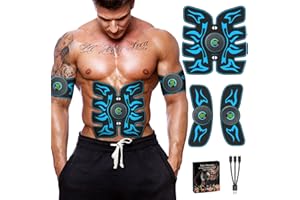 KISUFU Electroestimulador Muscular, Muscular Abdominales, EMS Abdominales Cinturón, USB Recargable Masajeador Eléctrico Cinturón del Abdomen/Brazo/Piernas/Cintura/Glúteos.