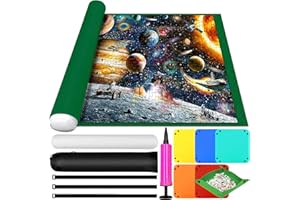 MOYKSRR Tapis de Puzzle Rouleau en Feutre pour 1000-3000 Pièces, Rangement Pliable avec 6 Trieur