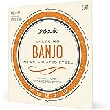 D'Addario EJ61 Set per Banjo a 5 Corde, Nickel, Tensione Media, 10-23